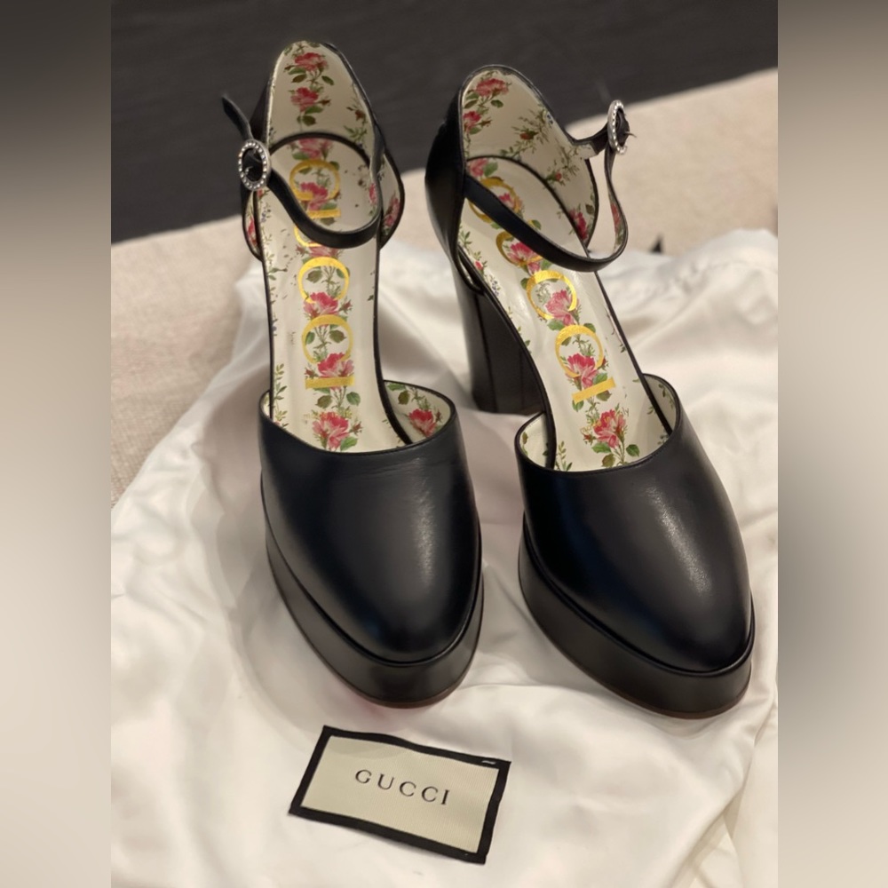 Gucci Platform Ankle Strap Round Toe Shoes